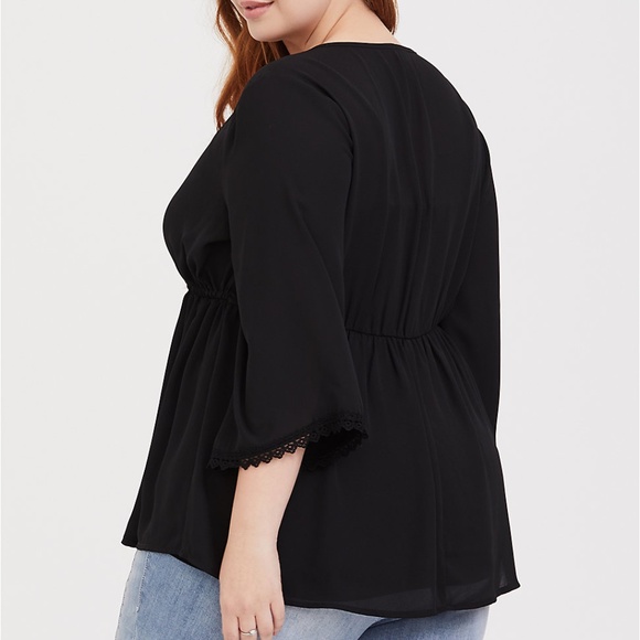 Torrid 5 BLACK TIE CHIFFON BABYDOLL Size 5 - Picture 2 of 6